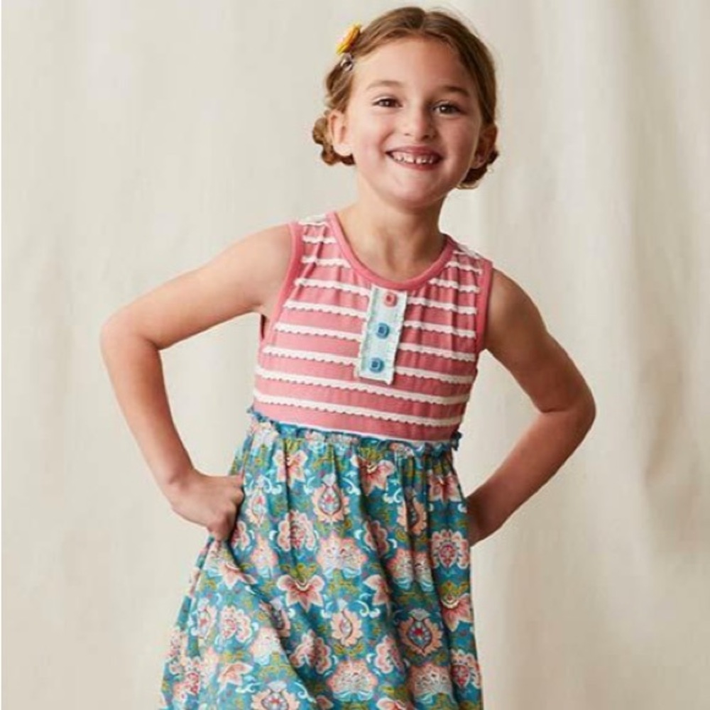 Matilda Jane enchanted garden Covington striped dress and matching bloomers